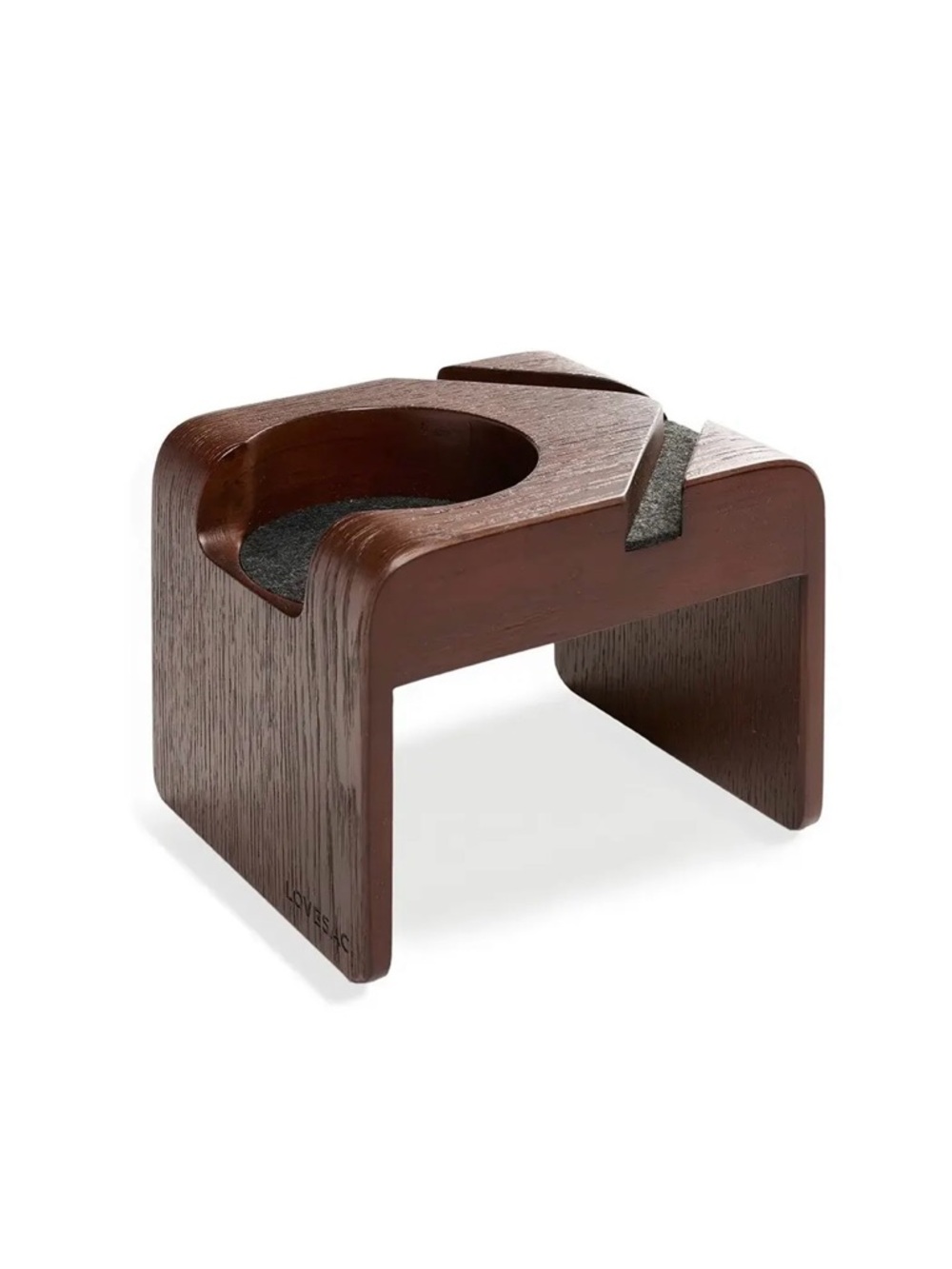 Lovesac Sactionals Drink Holder Standard Straight Arm Dark Brown Cupholder